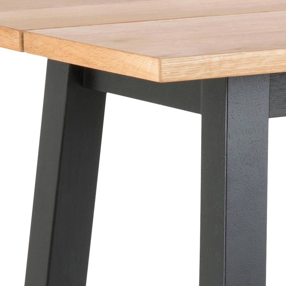 Cher Rectangular Top Bar Table Oak Oiled Corner Detail