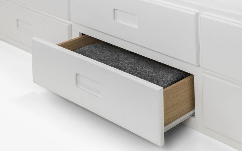 Cian Day Bed White Drawer Open Detail 2