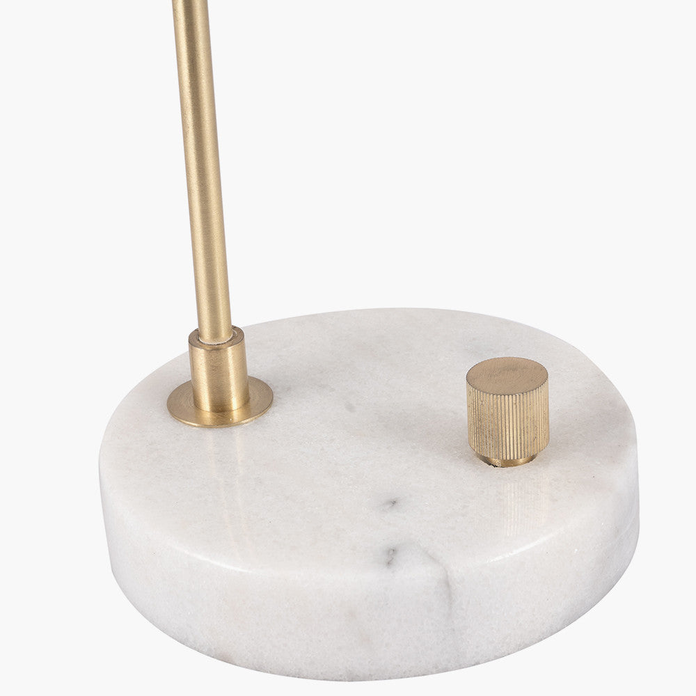 Ciani Brushed Brass and White Marble Table Lamp Detail 2