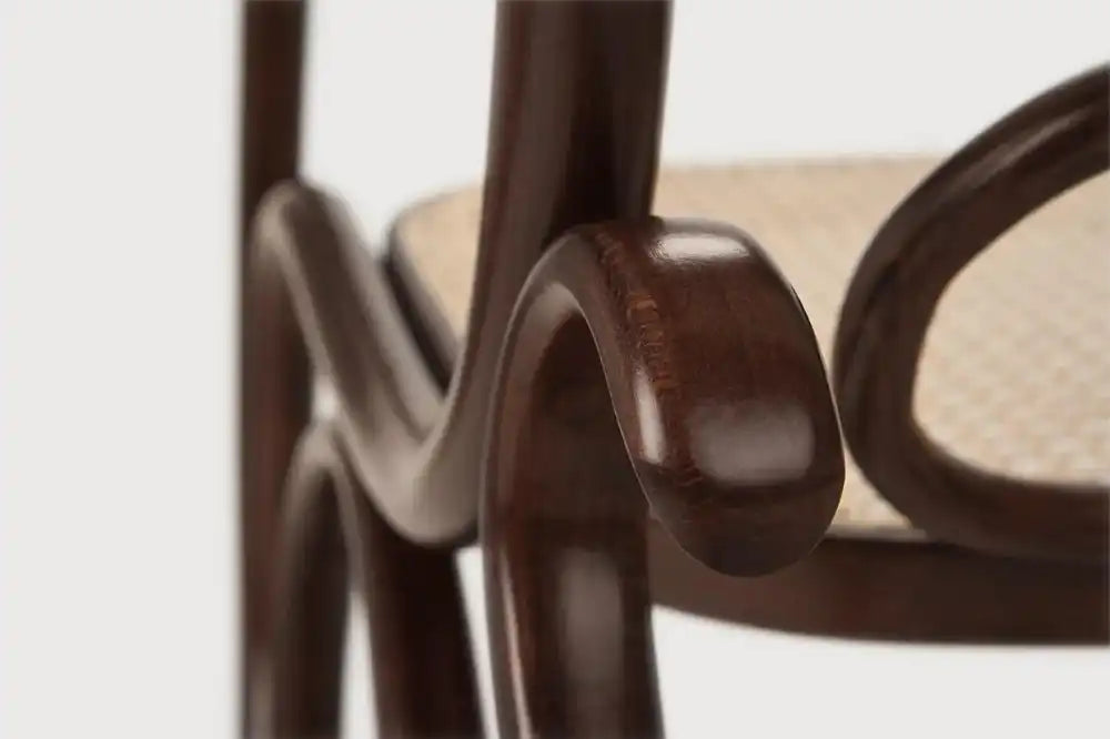 Classic Wooden Rocking Chair Curved Wood Frame Detail