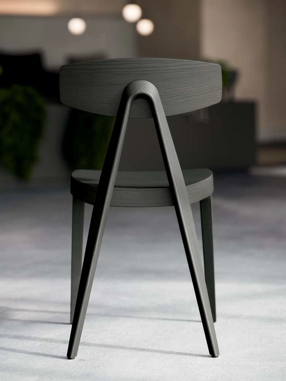 Compass Dining Chair in Grey Back View Detail