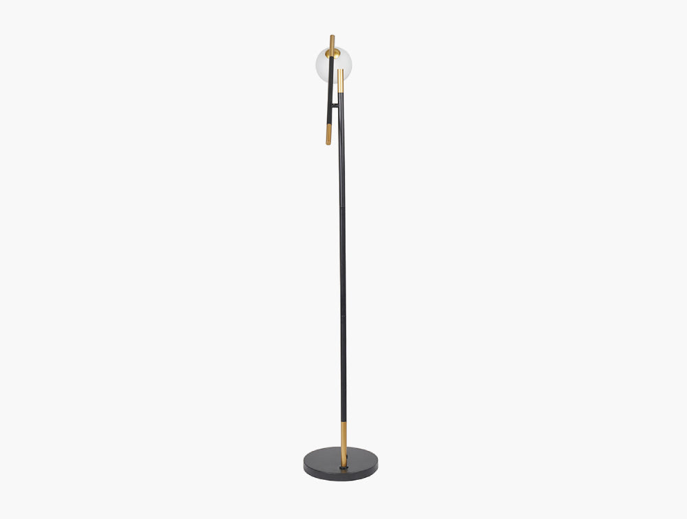Dalia White Orb and Black Metal Floor Lamp 4