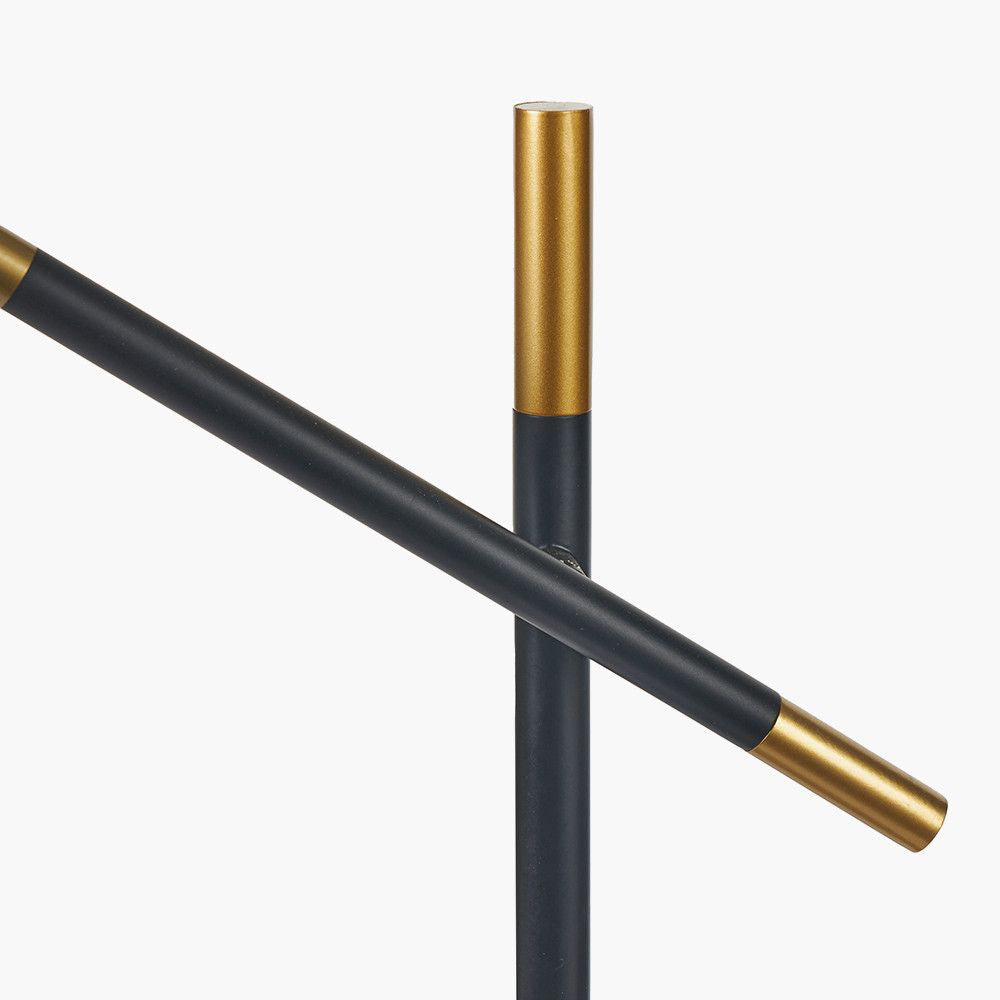 Dalia White Orb and Black Metal Floor Lamp Detail