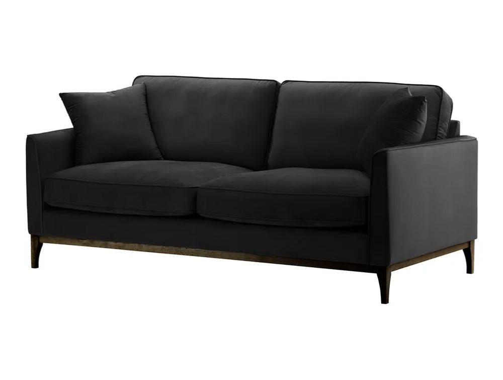 Dalton 3 Seater Sofa - Black and Dark Oak
