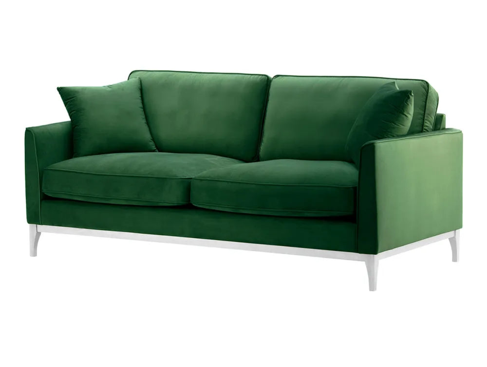Dalton 3 Seater Sofa - Dark Green and White