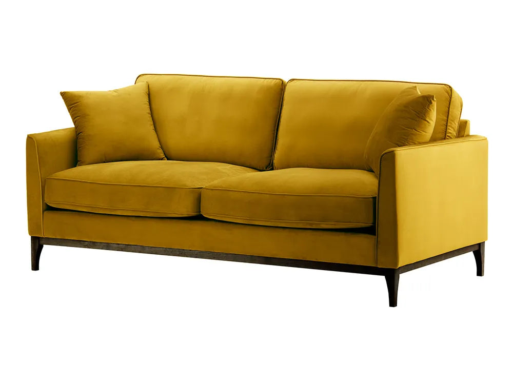 Dalton 3 Seater Sofa - Mustard and Dark Oak