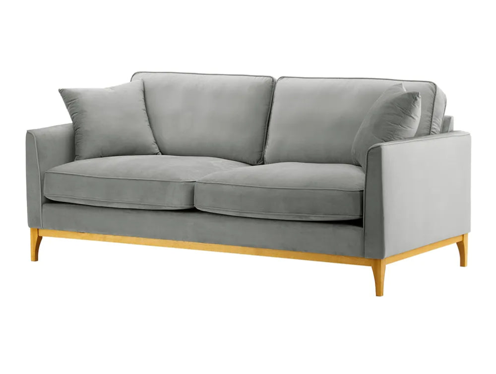 Dalton 3 Seater Sofa - Silver and Like Oak