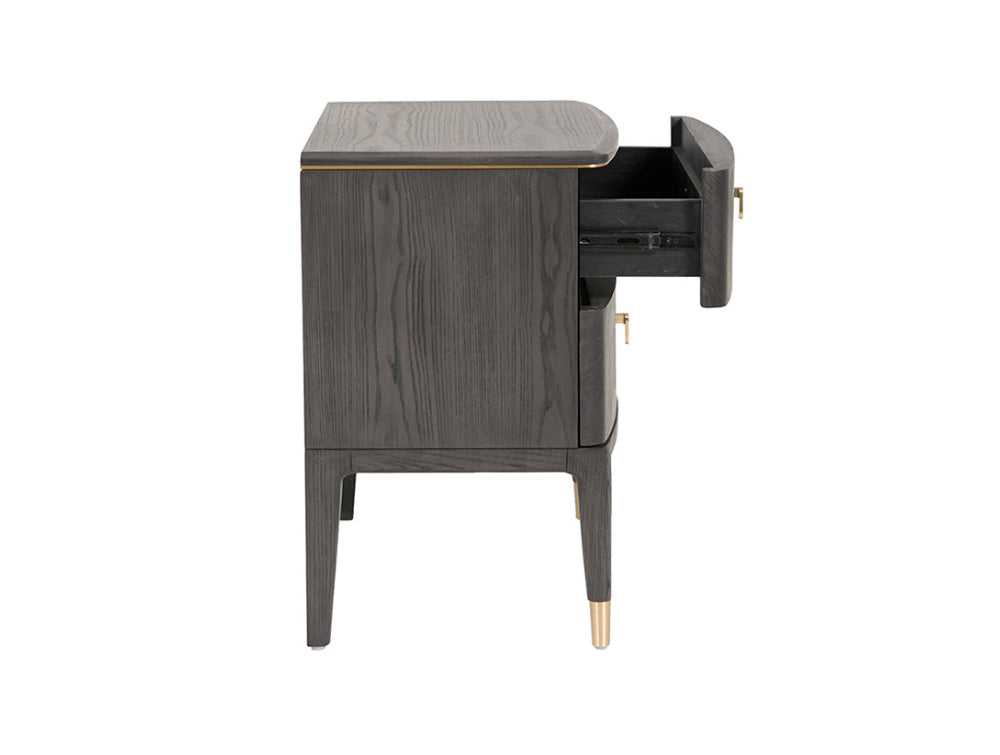 Darla 2 Drawer Bedside Table Ebony 6