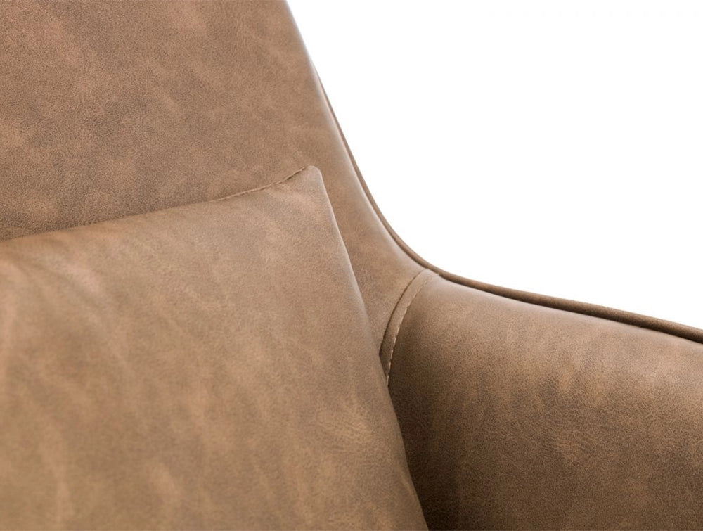 Davie Swivel Armchair with Armrest Detail