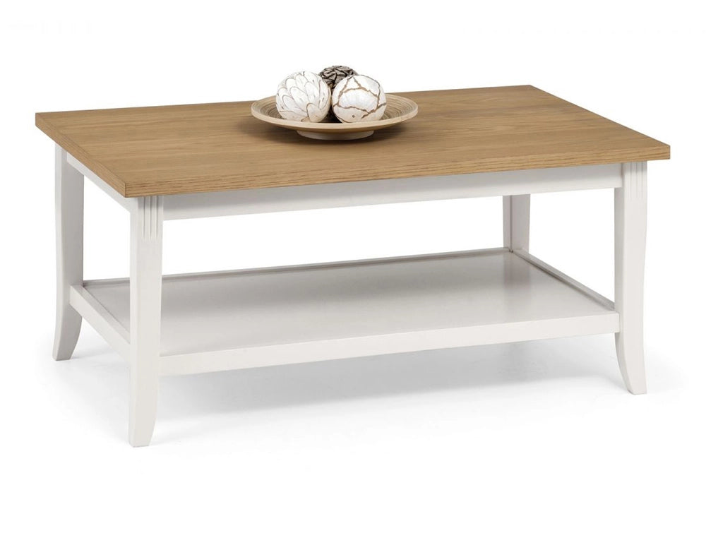 Davina Oak Top Coffee Table Ivory