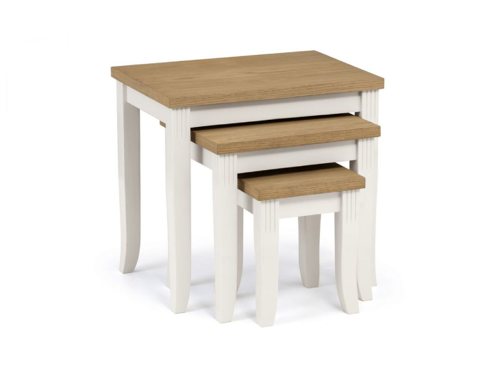 Davina Oak Top Nest Of Tables Ivory 2