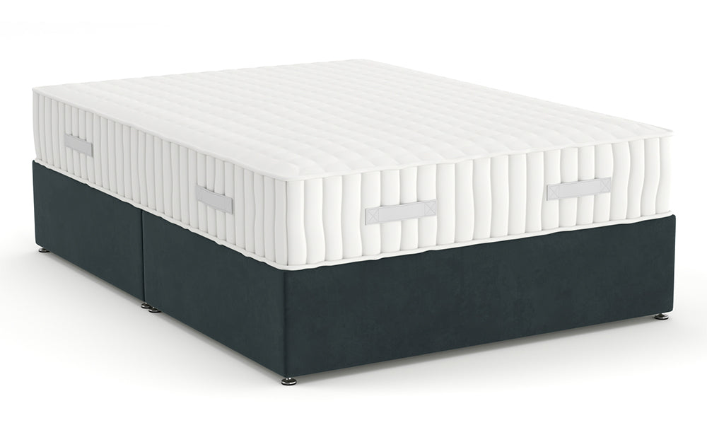 Divan Bed 4'6" Double in Plush Velvet Steel