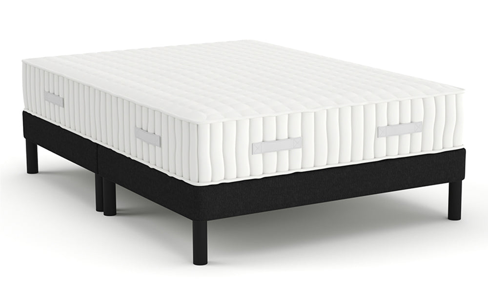 Divan Bed 4'6" Double on black legs in Graceland Charcoal