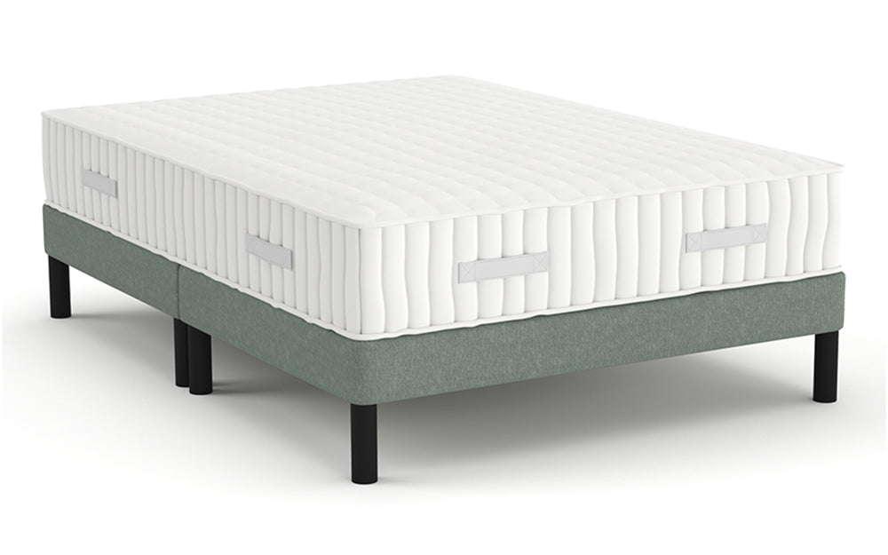 Divan Bed 4'6" Double on black legs in Graceland Duck Egg