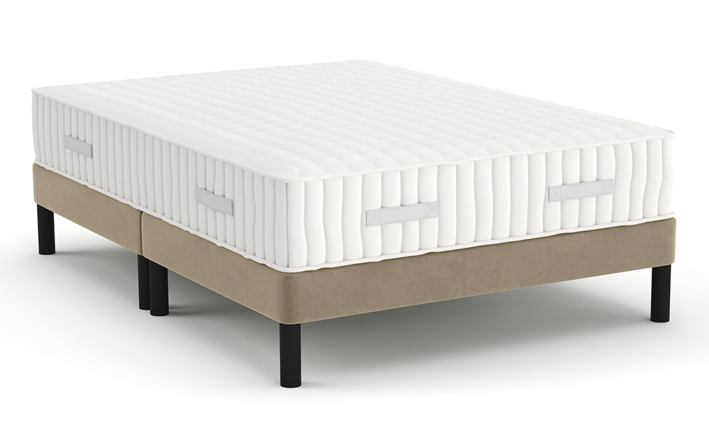 Divan Bed 4'6" Double on black legs in Plush Velvet Platinum