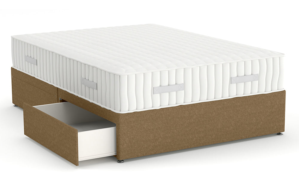 Divan Bed 4'6" Double with 4 Drawers in Graceland Camel