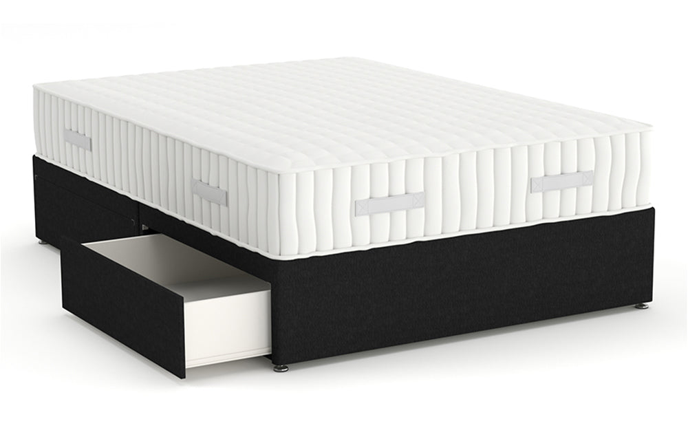 Divan Bed 4'6" Double with 4 Drawers in Graceland Charcoal