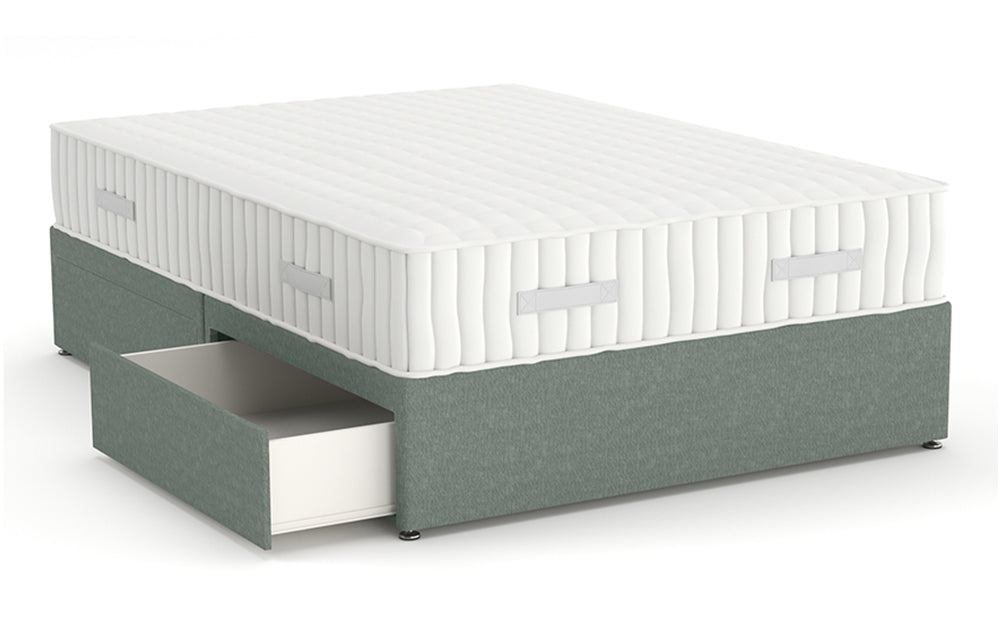 Divan Bed 4'6" Double with 4 Drawers in Graceland Duck Egg