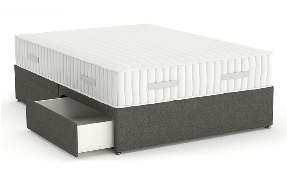 Divan Bed 4'6" Double with 4 Drawers in Graceland Pewter