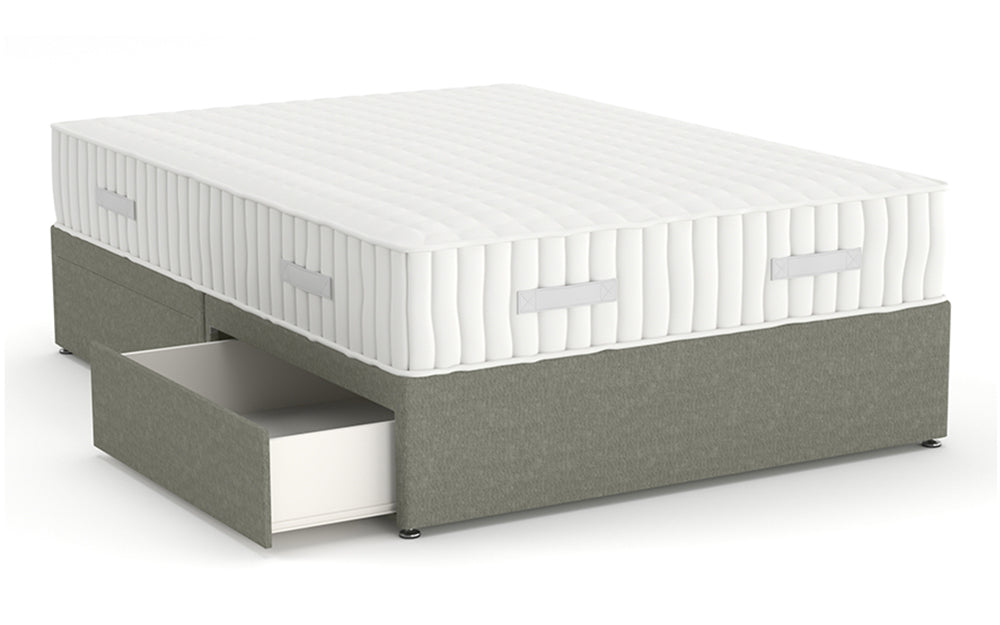 Divan Bed 4'6" Double with 4 Drawers in Graceland Silver