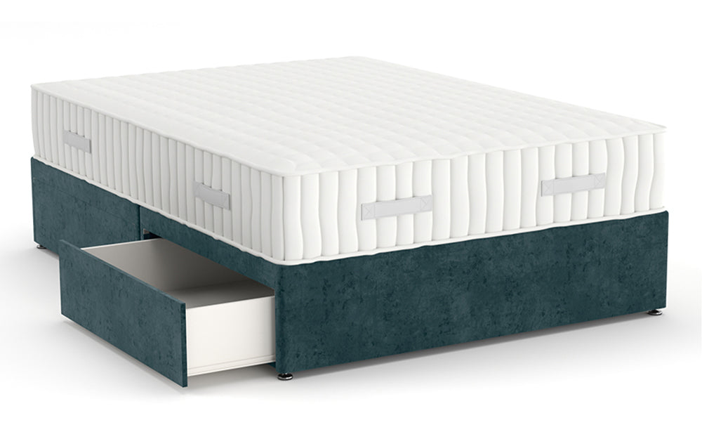 Divan Bed 4'6" Double with 4 Drawers in Marble Sky