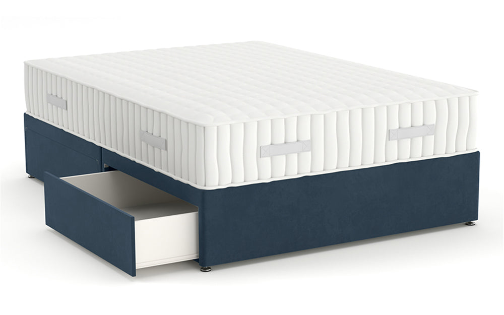 Divan Bed 4'6" Double with 4 Drawers in Plush Velvet Indigo