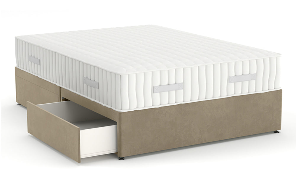 Divan Bed 4'6" Double with 4 Drawers in Plush Velvet Platinum