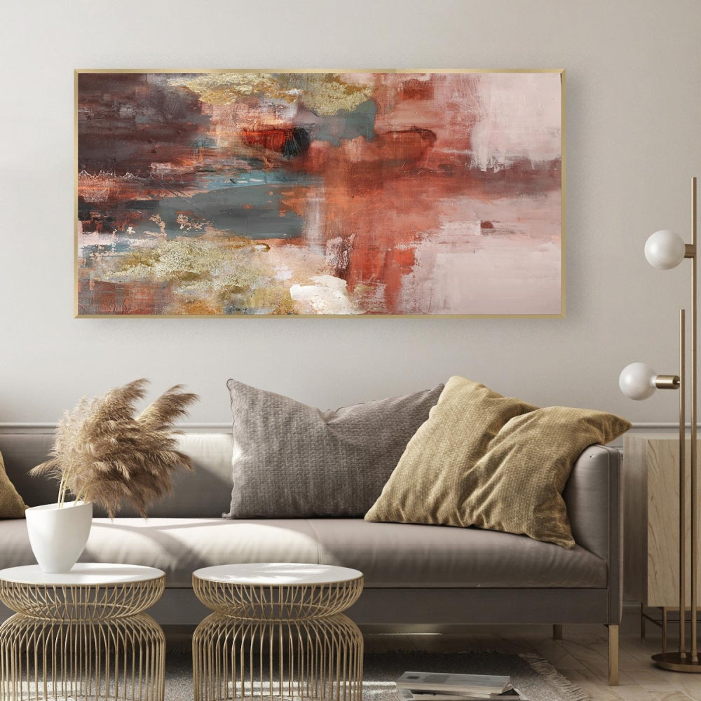 Eden Landscape Wall Art Large with Sofa and Coffee Table with Living Room Setting