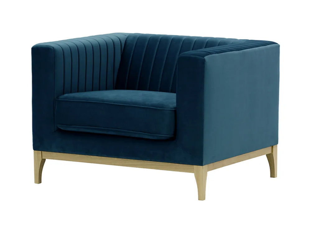Edwin Armchair - Blue and Wax Black