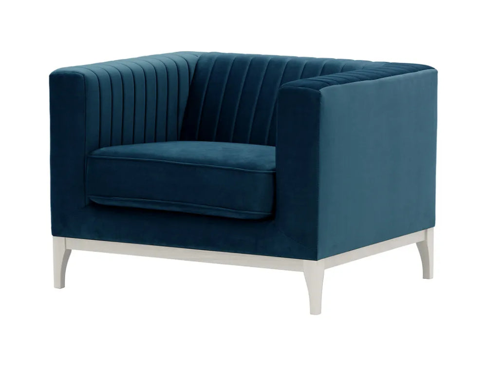 Edwin Armchair - Blue and White