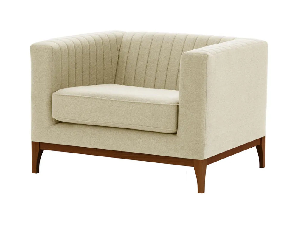 Edwin Armchair - Cream and Dark Oak