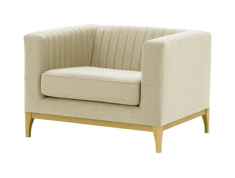 Edwin Armchair - Cream and Like Oak