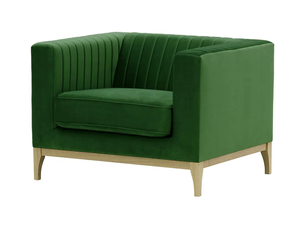 Edwin Armchair - Dark Green and Wax Black