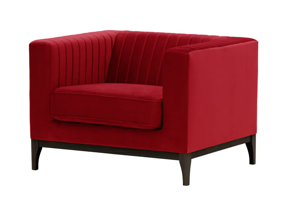 Edwin Armchair - Dark Red and Black