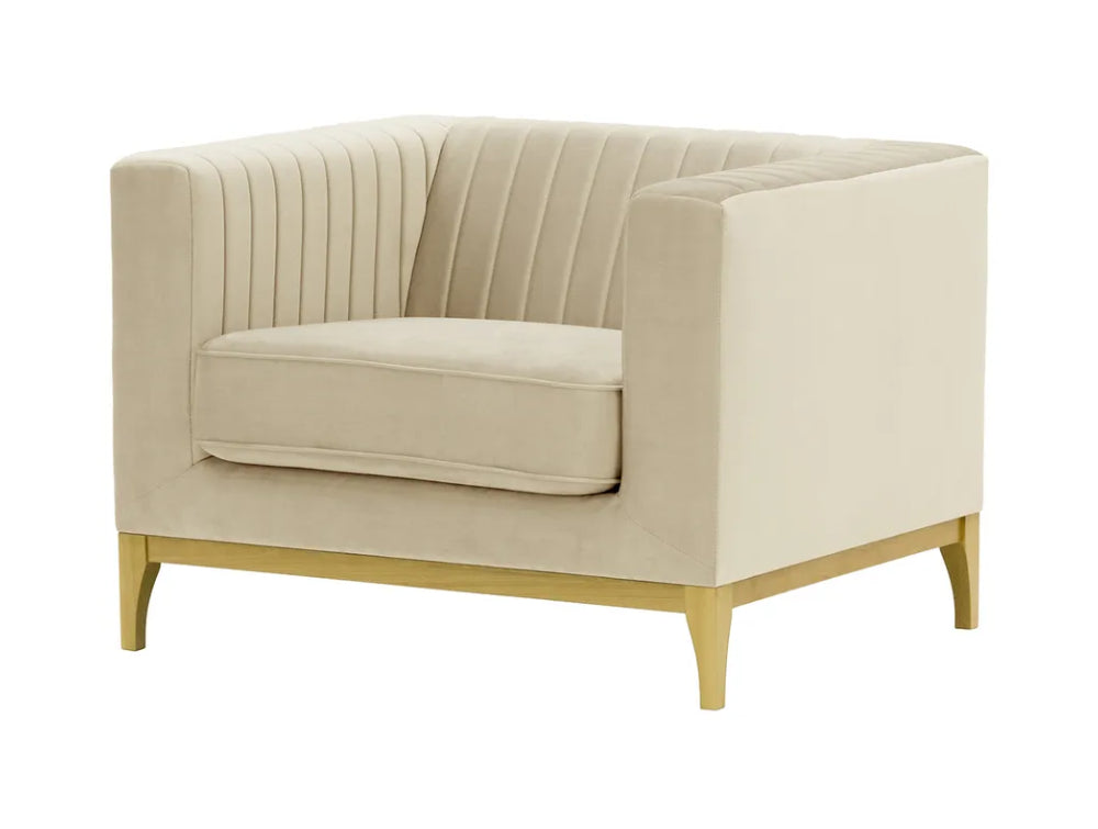 Edwin Armchair - Light Beige and Like Oak