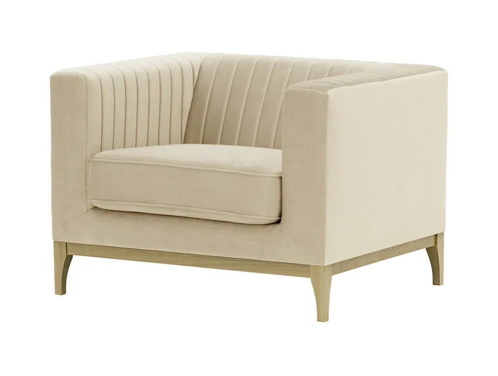 Edwin Armchair - Light Beige and Wax Black