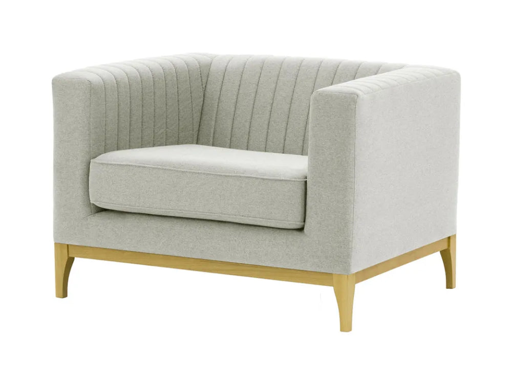 Edwin Armchair - Light Grey and Like Oak