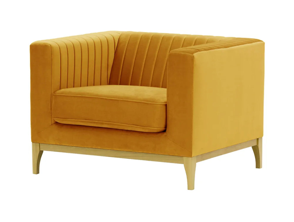 Edwin Armchair - Mustard and Like Oak
