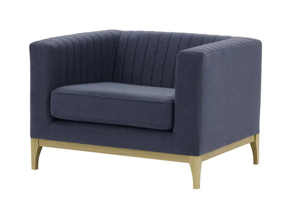 Edwin Armchair - Navy Blue and Wax Black
