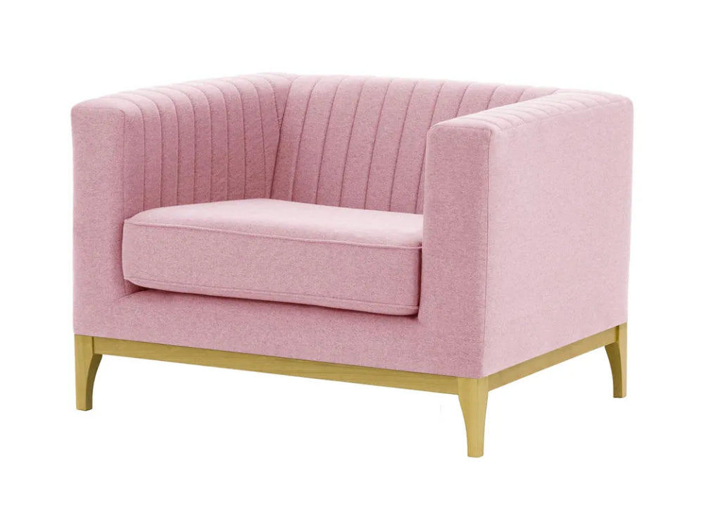 Edwin Armchair - Purple and Like Oak