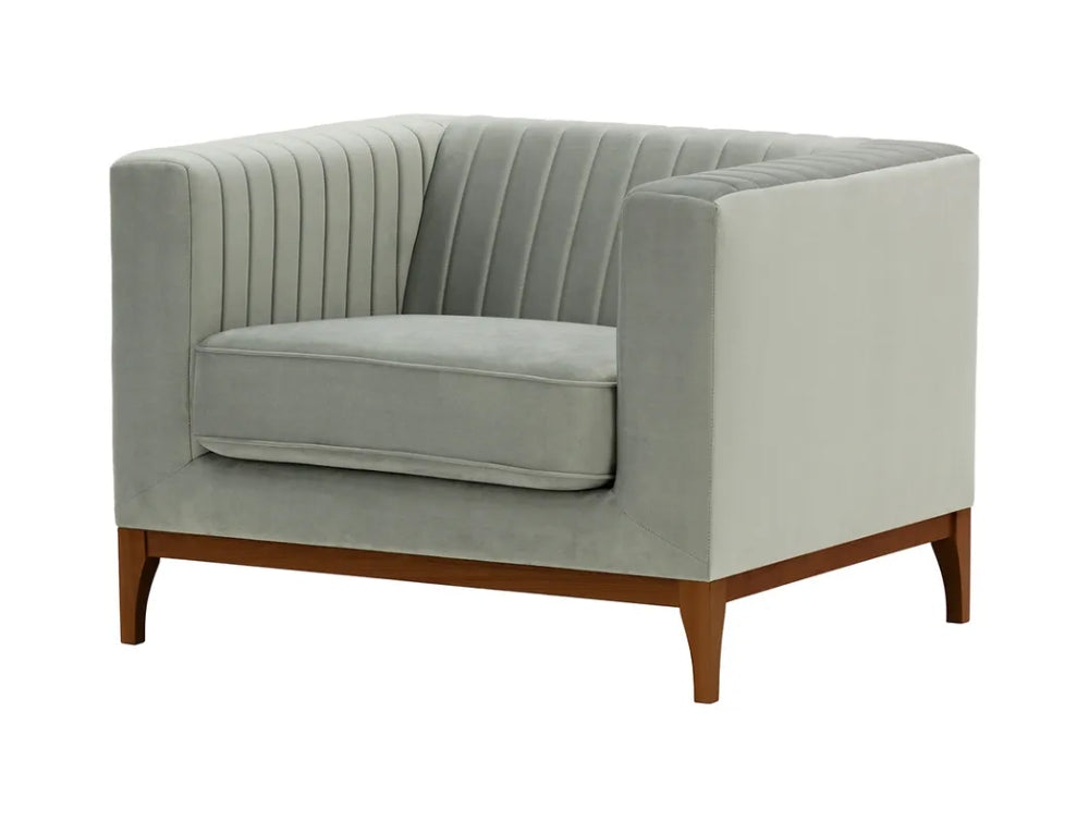Edwin Armchair - Silver and Dark Oak