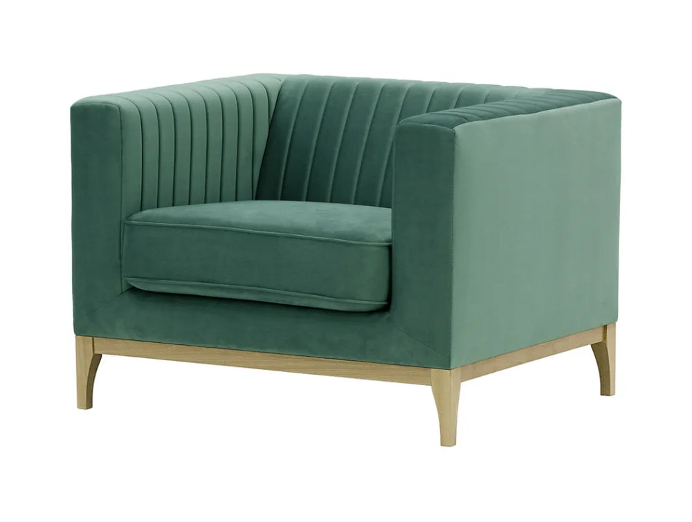 Edwin Armchair - Teal and Wax Black