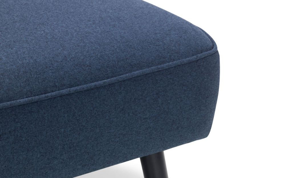 Elba Curved Back Sofa Bed Blue Seat Corner Detail 2