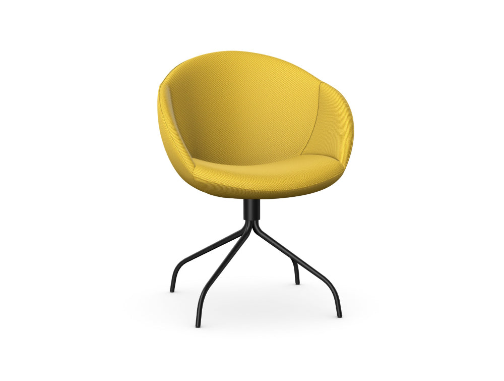 Elena Upholstered Chair with 4 Star Spider Metal Base 4