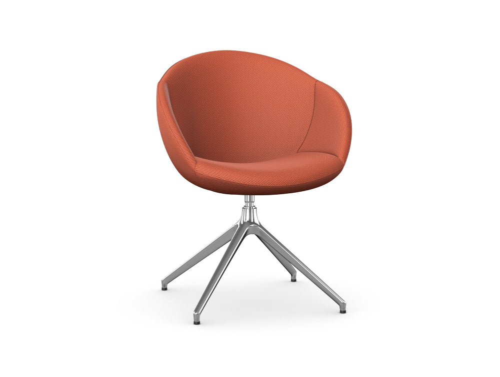 Elena Upholstered Chair with Pyramidal Aluminium Base 2