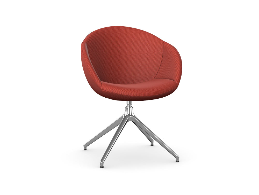 Elena Upholstered Chair with Pyramidal Aluminium Base 3