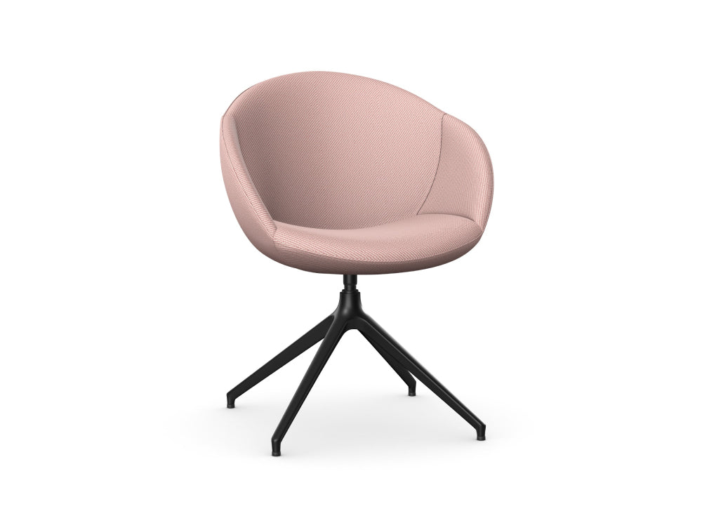 Elena Upholstered Chair with Pyramidal Aluminium Base