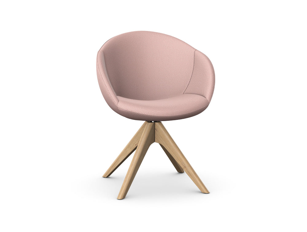 Elena Upholstered Chair with Pyramidal Wooden Base 2