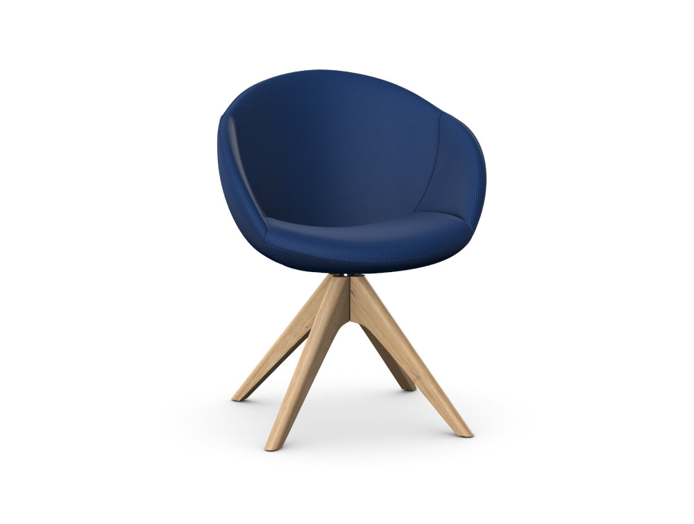 Elena Upholstered Chair with Pyramidal Wooden Base 4
