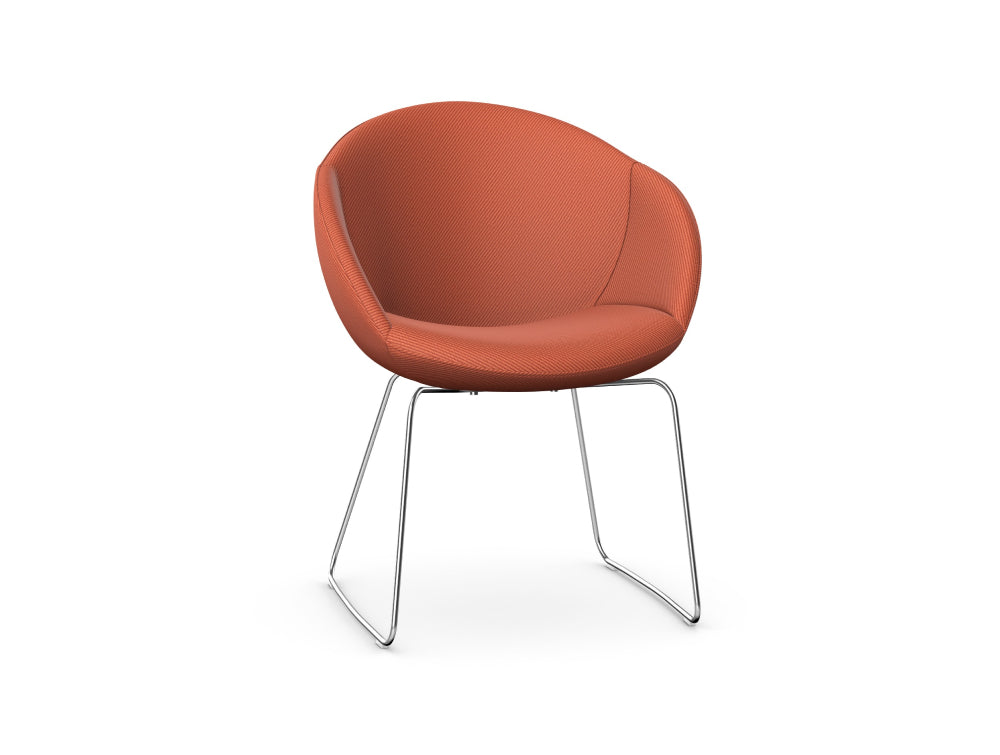 Elena Upholstered Chair with Skid Metal Base 2